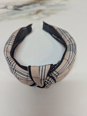 plaid headband NWOT